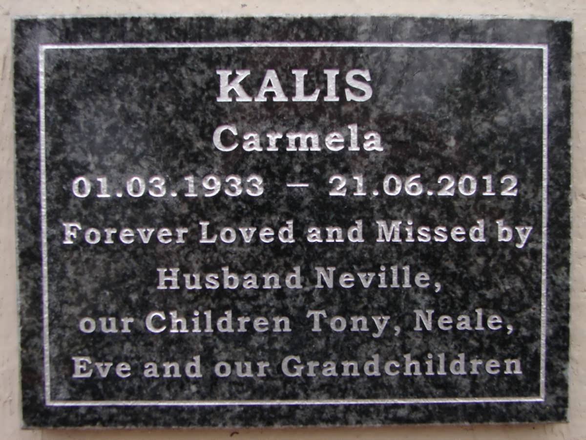 KALIS Carmela 1933-2012 