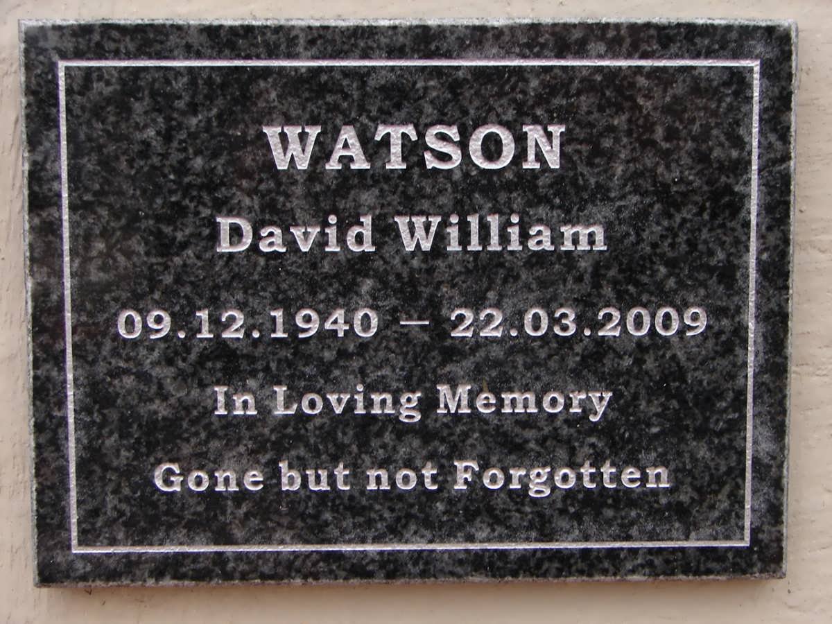 WATSON David William 1940-2009