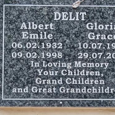 DELIT Albert Emile 1932-1998 & Gloria Grace 1938-2022 