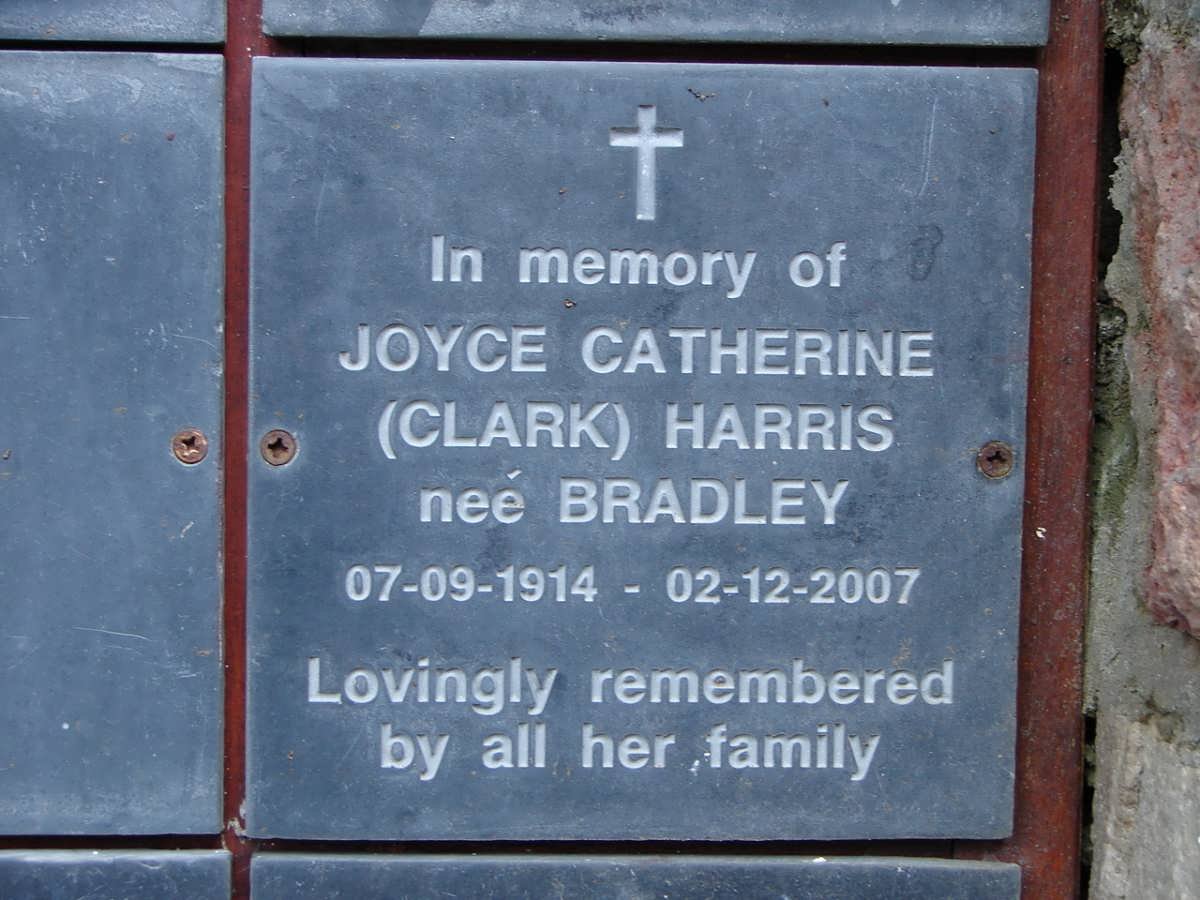HARRIS Joyce Catherine nee BRADLEY 1914-2007
