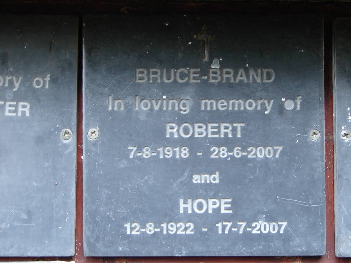 BRUCE-BRAND Robert 1918-2007 &amp; Hope 1922-2007