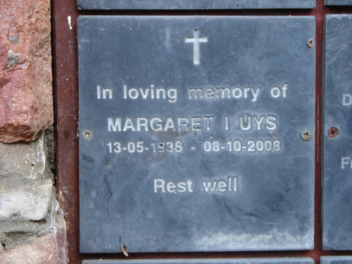 UYS Margaret I. 1938-2008