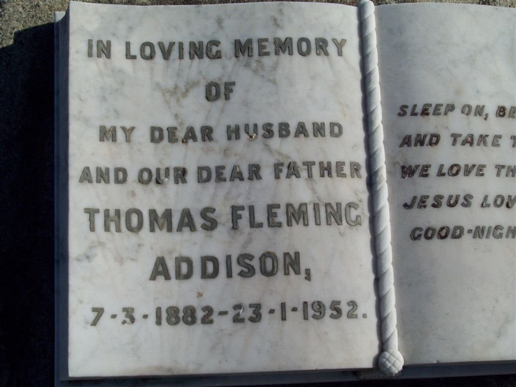 ADDISON Thomas Fleming 1882-1952