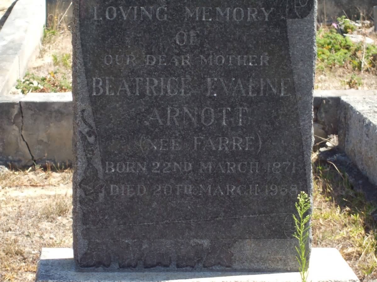 ARNOTT Beatrice Evaline nee FARRE 1871-1958