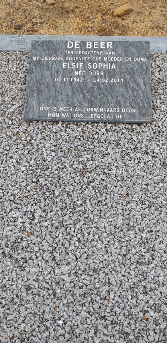 BEER Elsie Sophia, de nee DURR 1942-2014