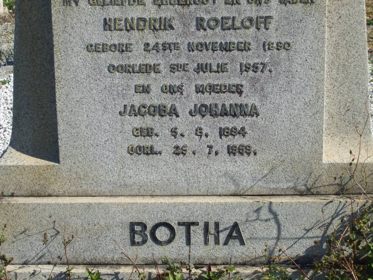 BOTHA Hendrik Roeloff 1890-1957 &amp; Jacoba Johanna 1894-1959