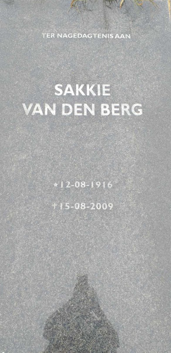 BERG Sakkie, van den 1916-2009