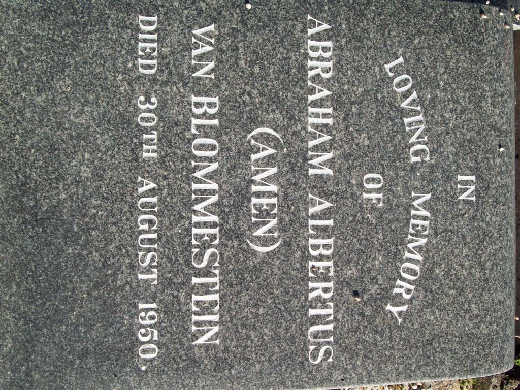 BLOMMESTEIN Abraham Albertus, van -1950