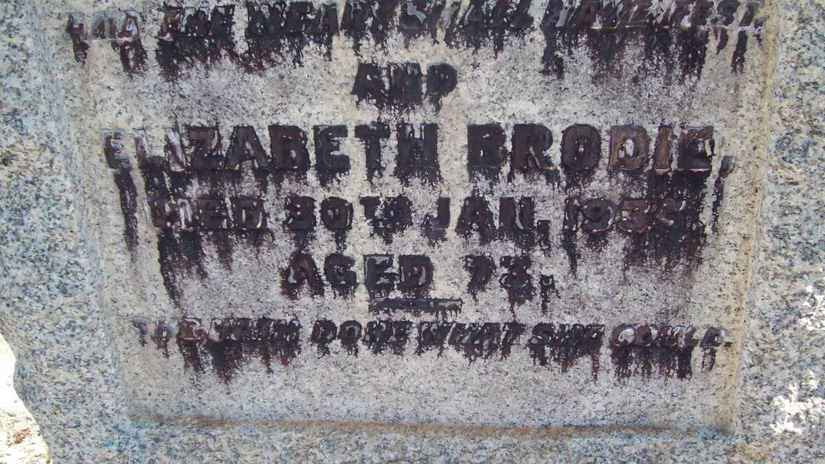BRODIE Elizabeth -193?