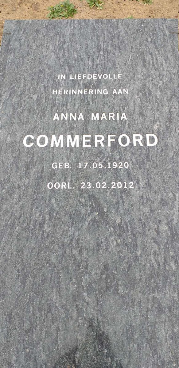 COMMERFORD Anna Maria 1920-2012