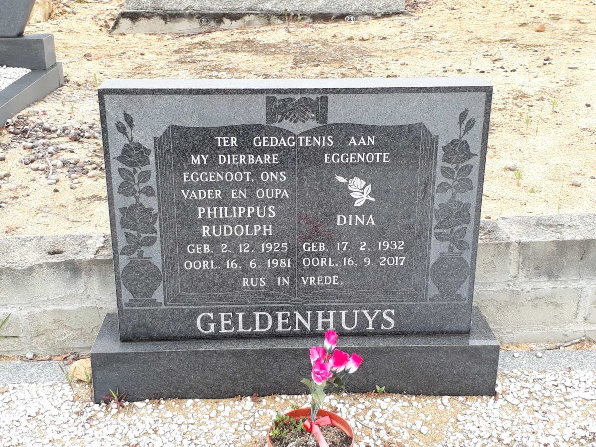 GELDENHUYS Philippus Rudolph 1925-1981 &amp; Dina 1932-2017