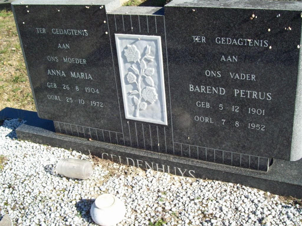 GELDENHUYS Barend Petrus 1901-1952 &amp; Anna Maria 1904-1972