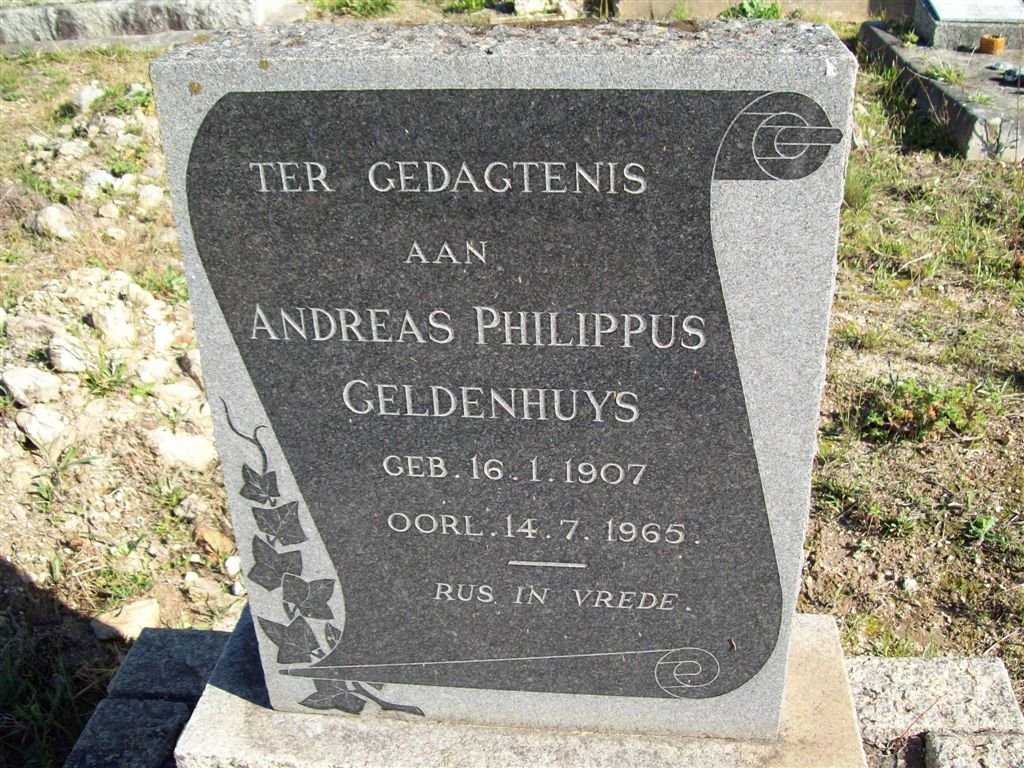 GELDENHUYS Andreas Philippus 1907-1965