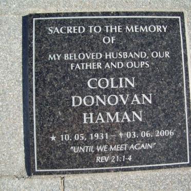 HAMAN Colin Donovan 1931-2006