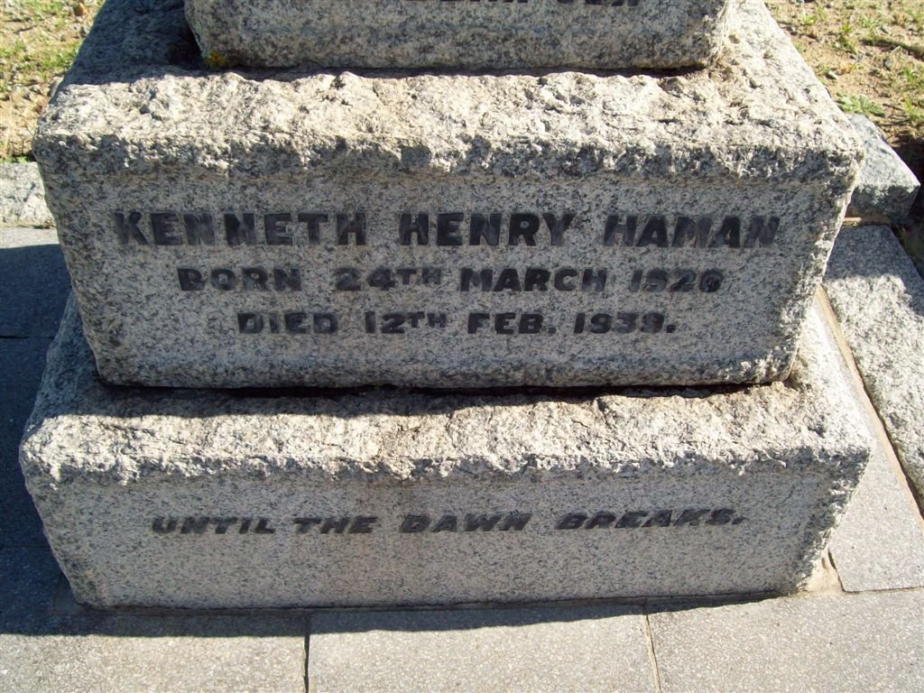 HAMAN Kenneth Henry 1920-1939