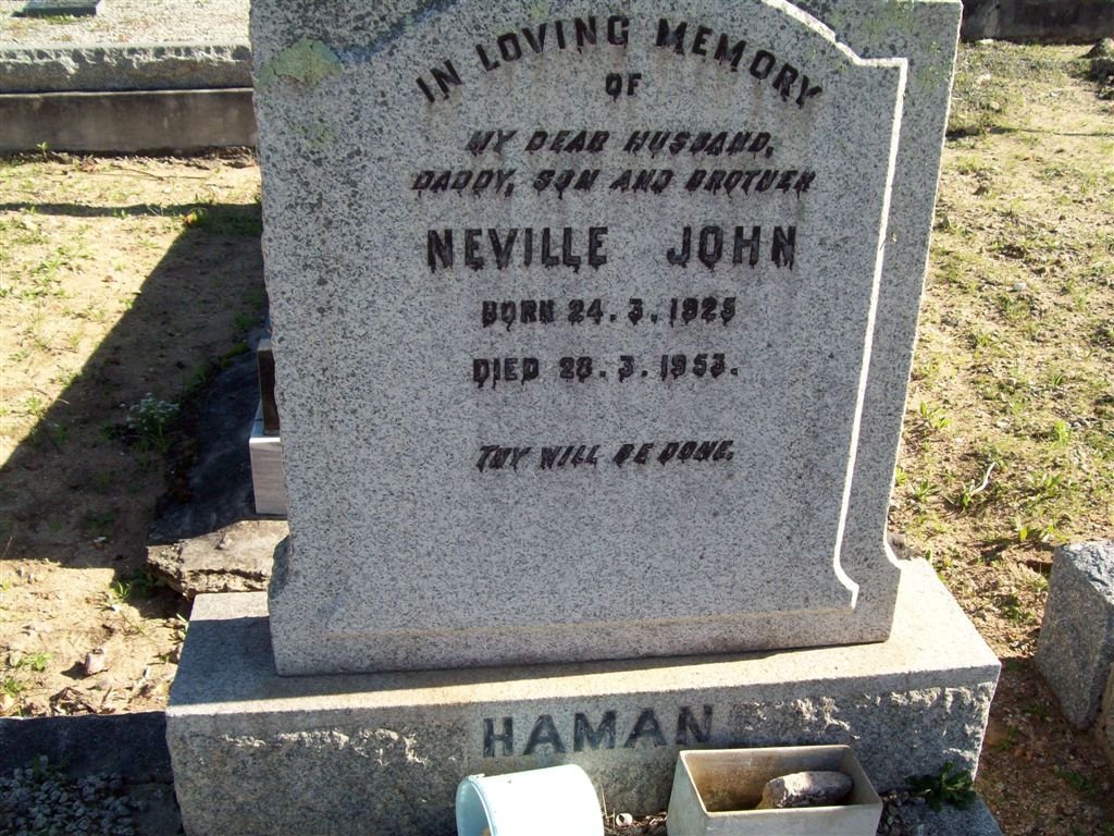 HAMAN Neville John 1925-1953