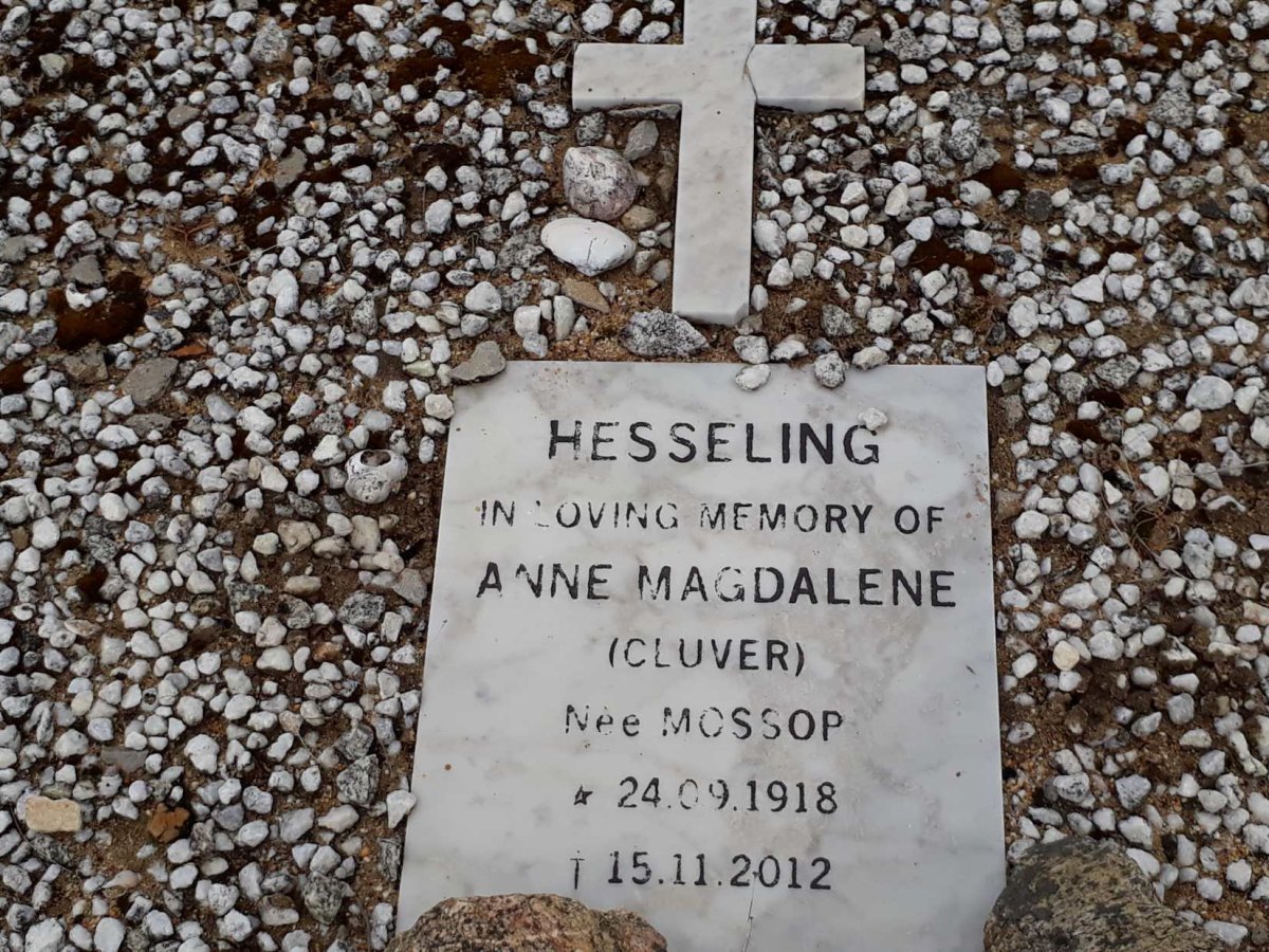 HESSELING Anna Magdalene formerly CLUVER nee MOSSOP 1918-2012