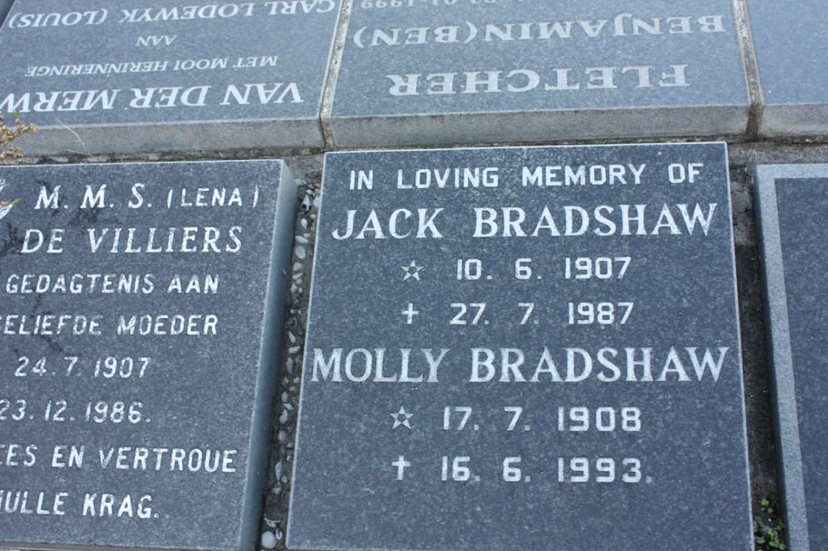 BRADSHAW Jack 1907-1987 &amp; Molly 1908-1993