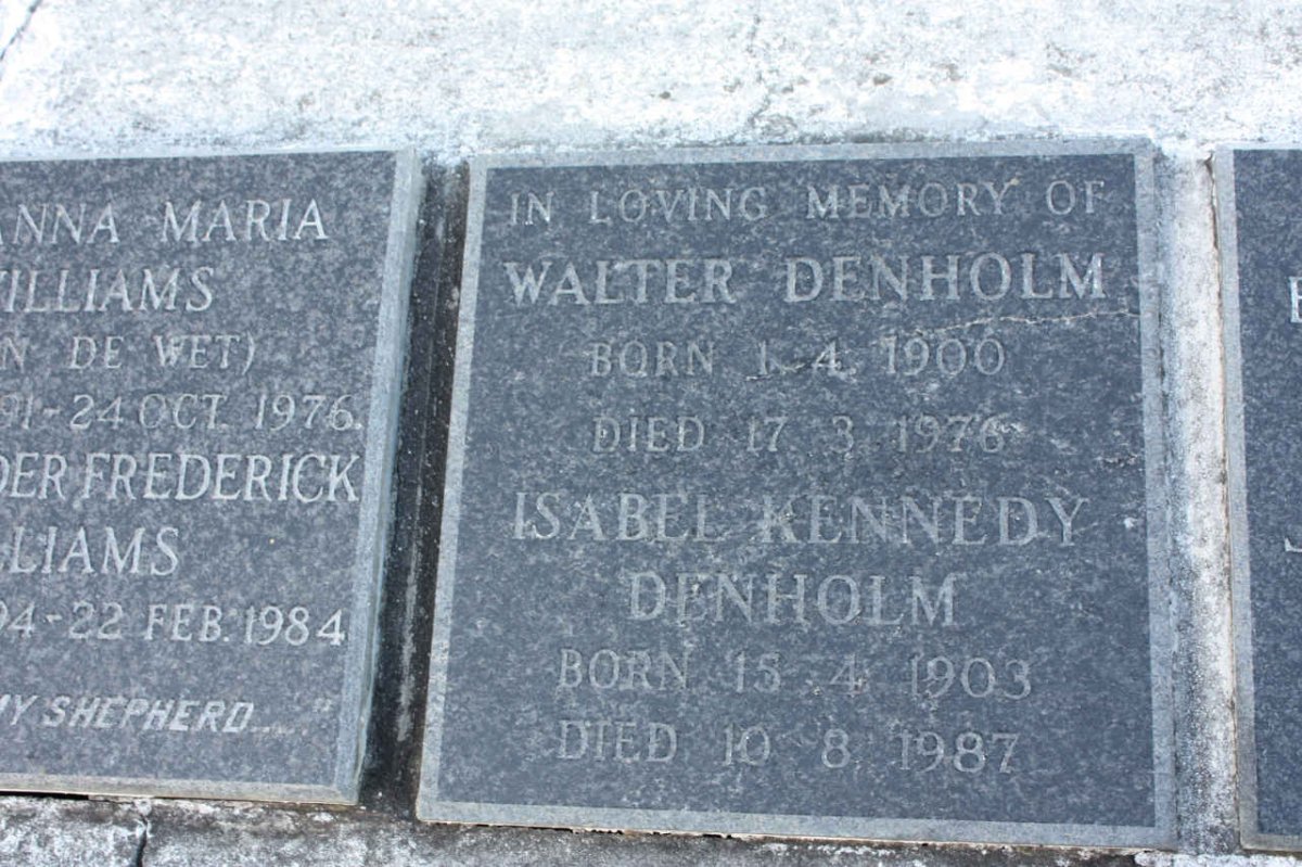 DENHOLM Walter 1900-1976 &amp; Isabel KENNEDY 1903-1987