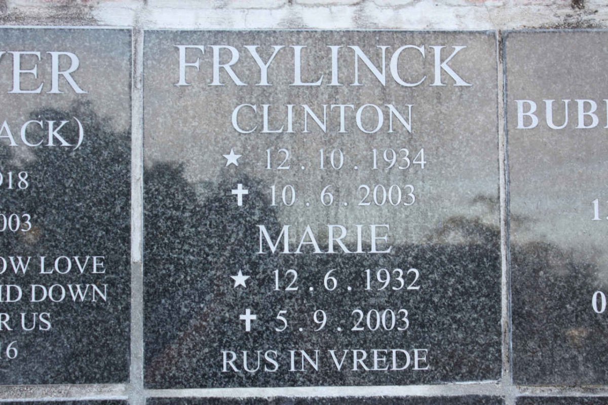FRYLINCK Clinton 1934-2003 &amp; Marie 1932-2003