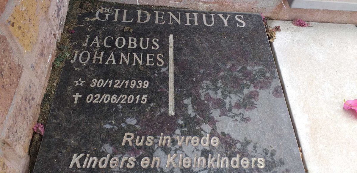 GILDENHUYS Jacobus Johannes 1939-2015