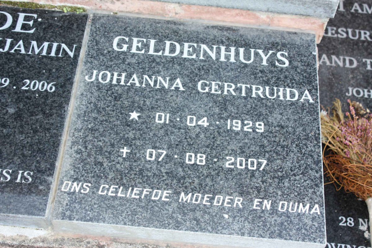 GELDENHUYS Johanna Gertruida 1929-2007