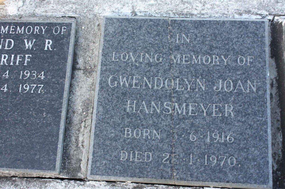 HANSMEYER Gwendolyn Joan 1916-1970