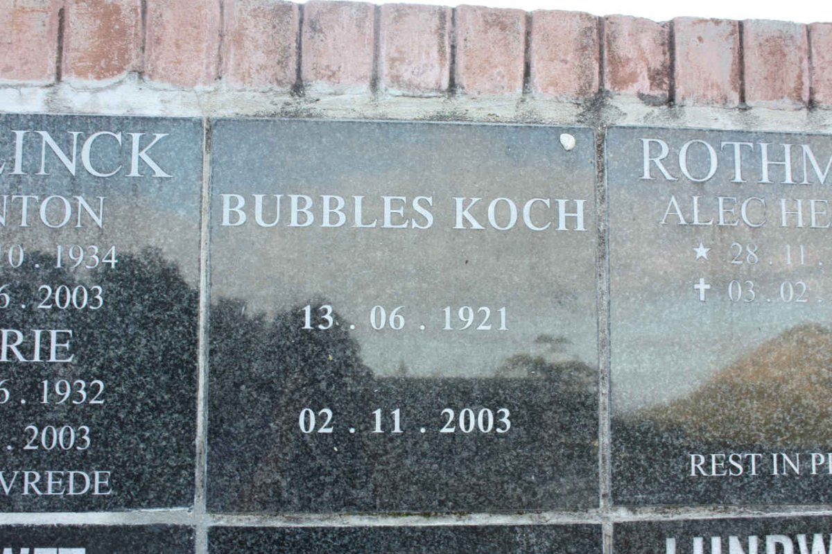 KOCH Bubbles 1921-2003