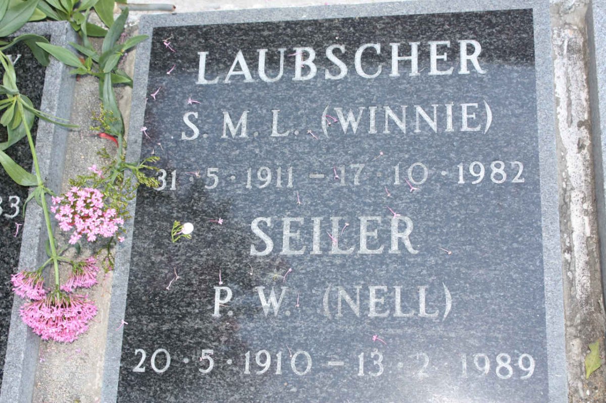 LAUBSCHER S.M.L. 1911-1982 :: SEILER P.W. NELL 1910-1989
