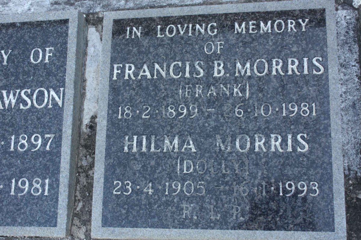 MORRIS Francis B. 1899-1981 &amp; Hilma DOLLY 1905-1993