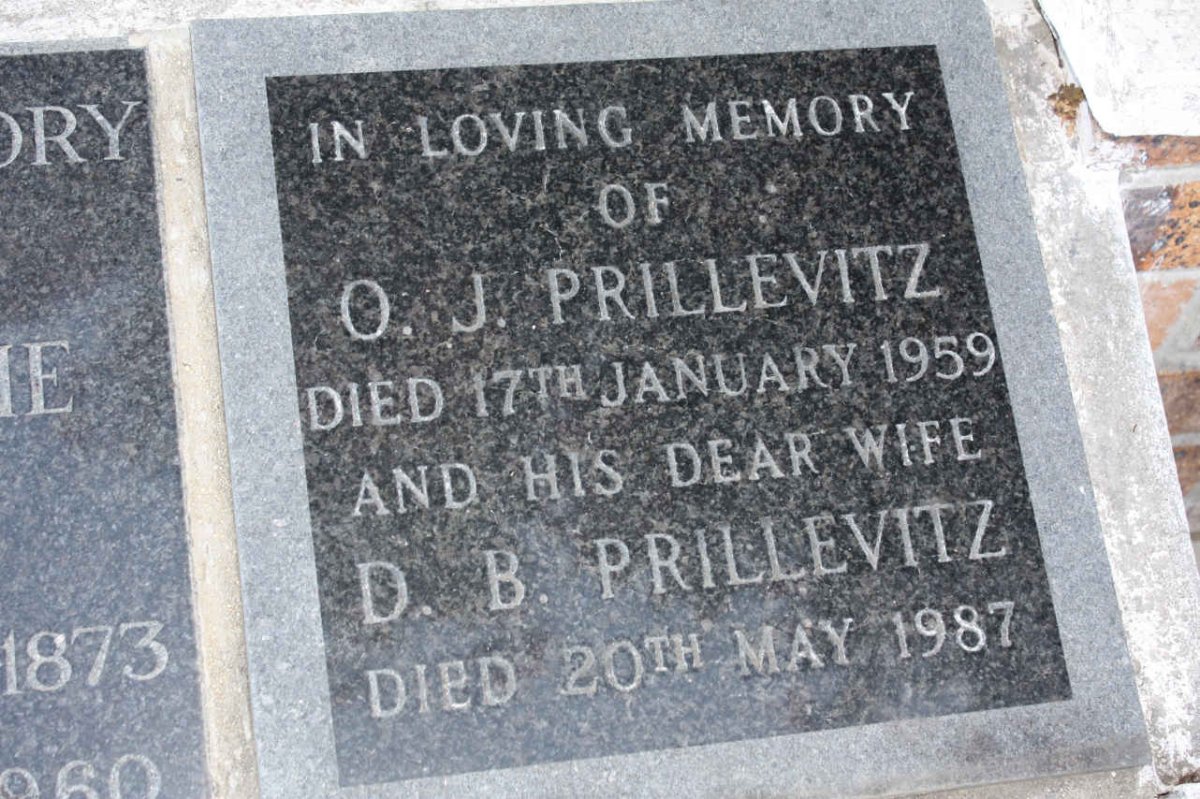 PRILLEVITZ O.J. -1959 &amp; D.B. -1987