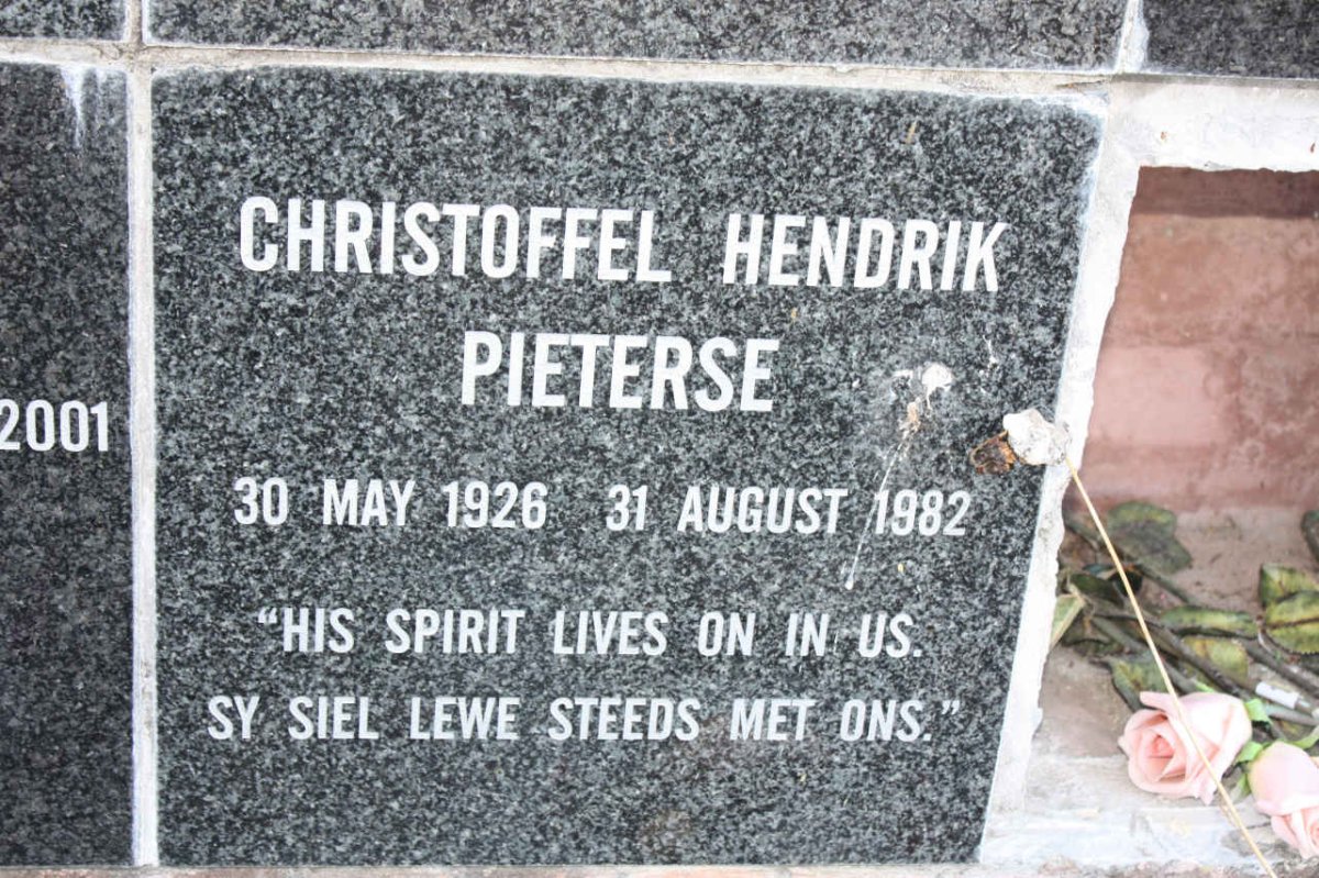 PIETERSE Christoffel Hendrik 1926-1982