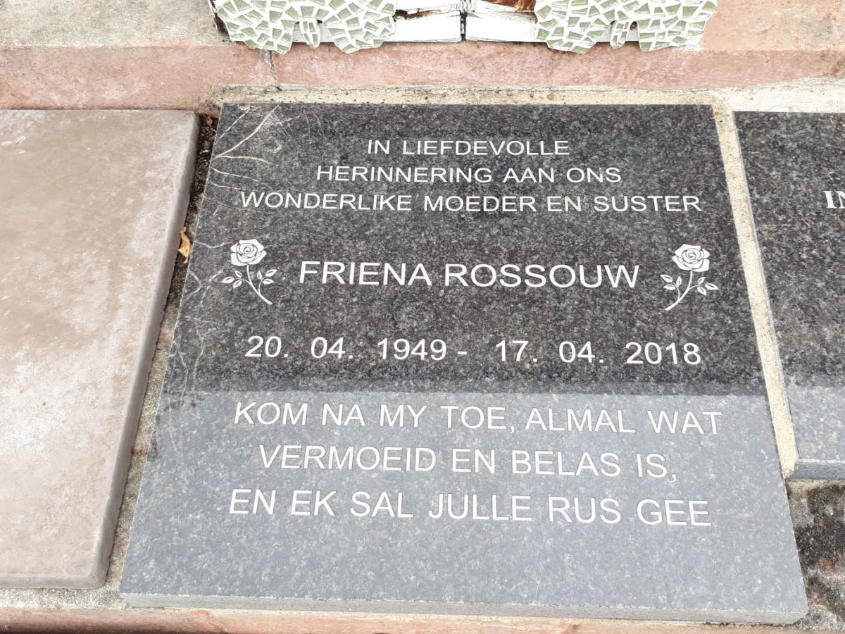ROSSOUW Friena 1949-2018