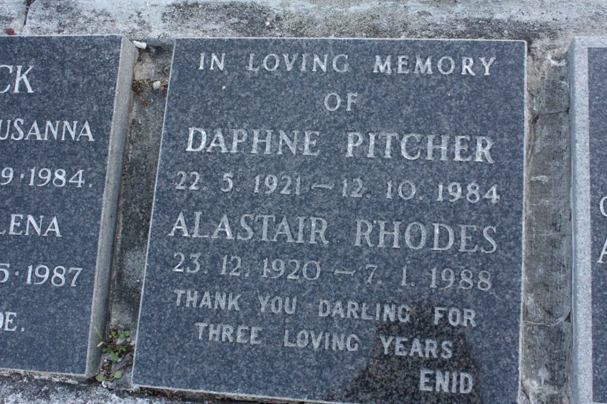 RHODES Alastair 1920-1988 &amp; Daphne PITCHER 1921-1984