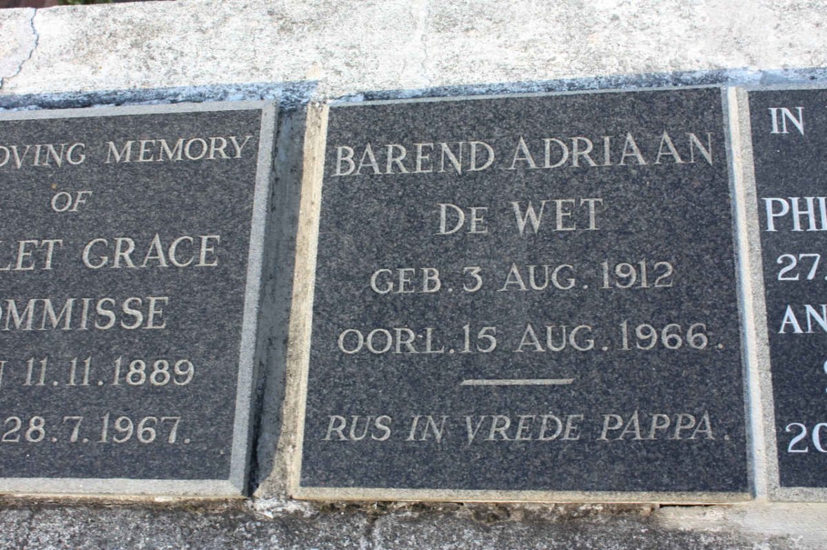 WET Barend Adriaan, de 1912-1966