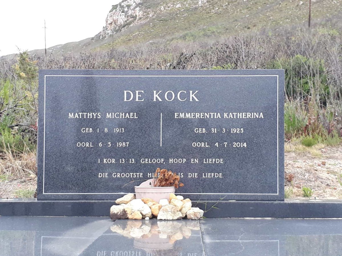 KOCK Matthys Michael, de 1913-1987 &amp; Emmerentia Katherina 1925-2014