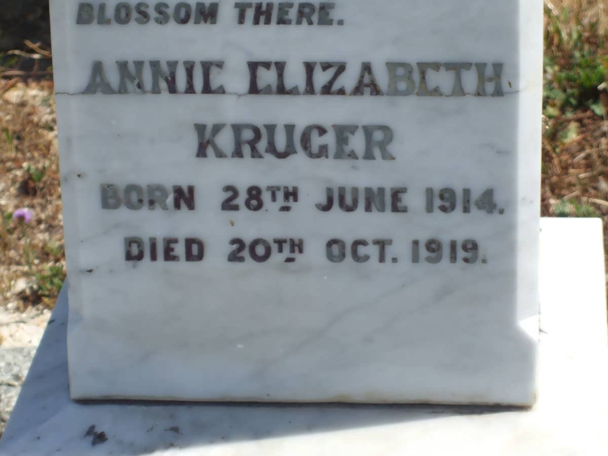 KRUGER Annie Elizabeth 1914-1919