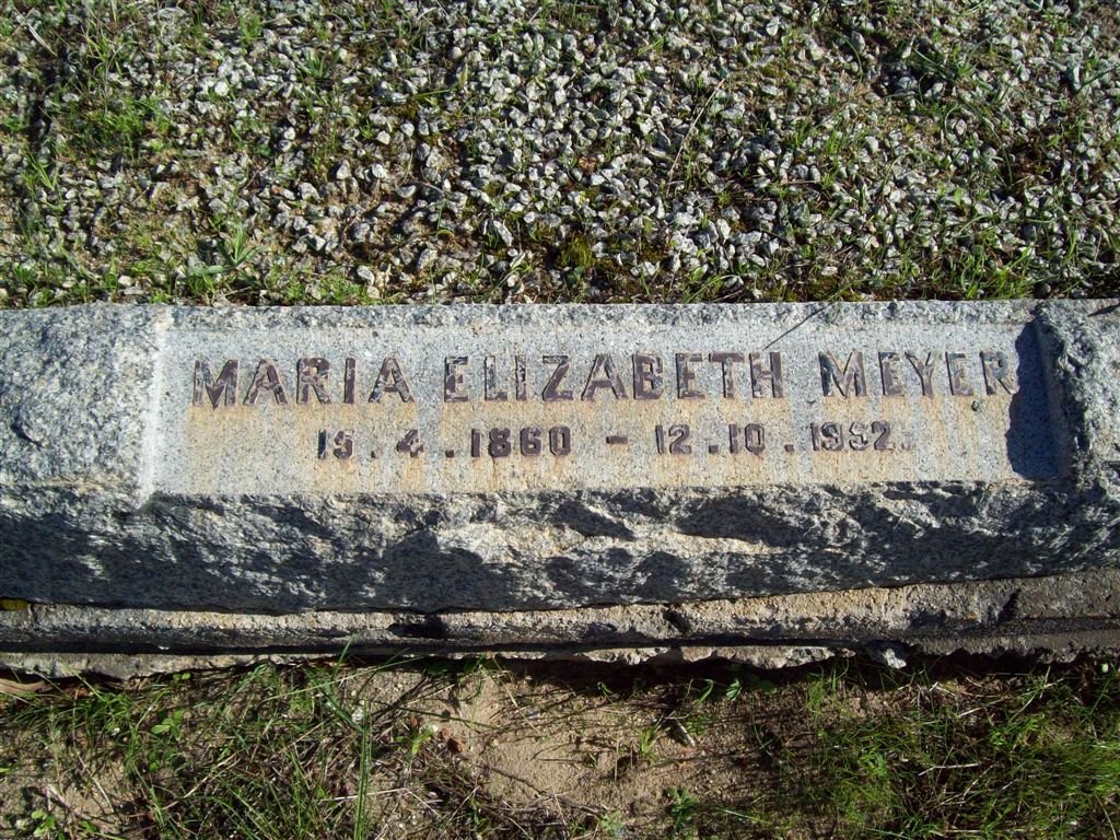 MEYER Maria Elizabeth 1860-1952