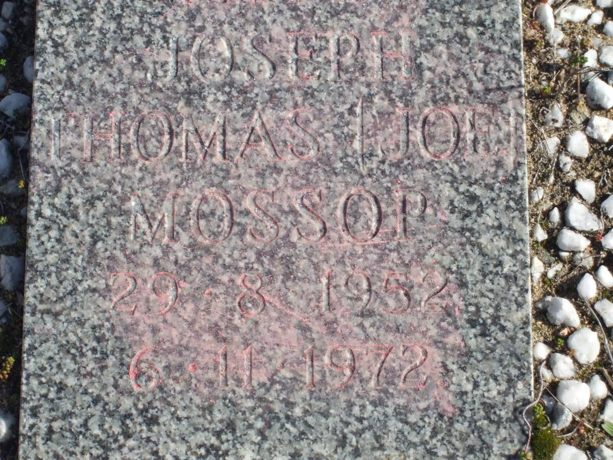 MOSSOP Joseph Thomas 1952-1972
