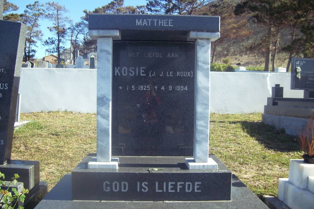 MATTHEE J.J. le Roux 1925-1994