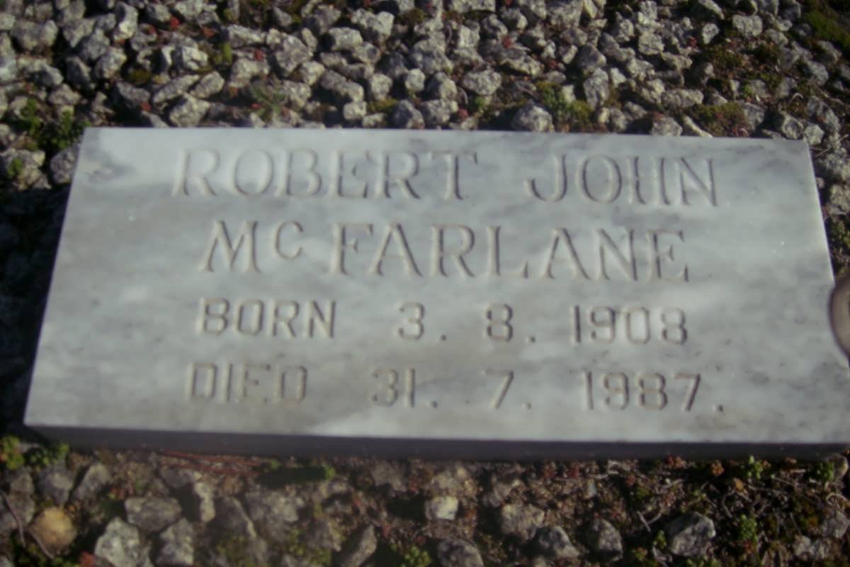 McFARLANE Robert John 1908-1987