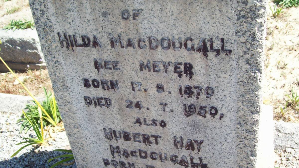 MacDOUGALL Hilda nee MEYER 1870-1950