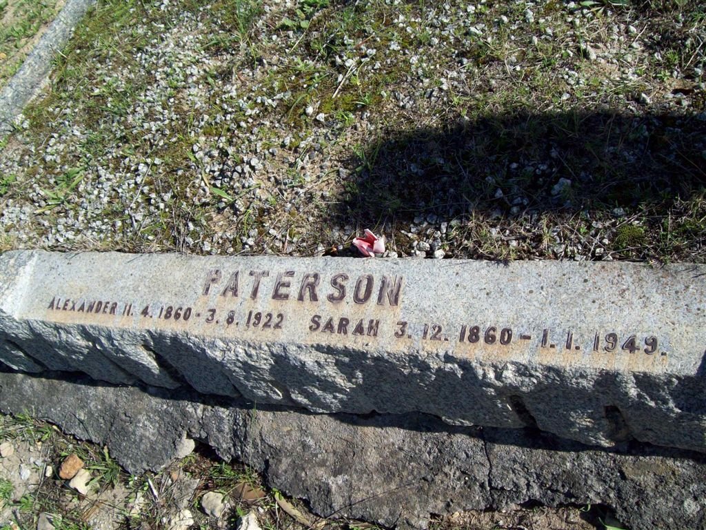 PATERSON Alexander 1860-1922 &amp; Sarah 1860-1949