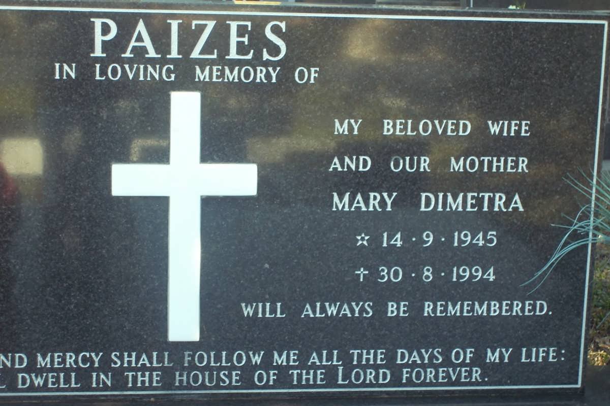 PAIZES Mary Dimetra 1945-1994