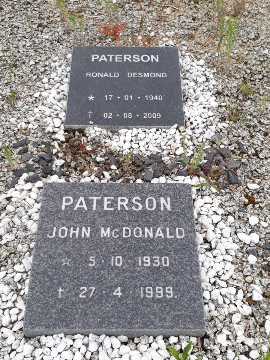 PATERSON John McDonald 1930-1999 :: PATERSON Ronald Desmond 1940-2009