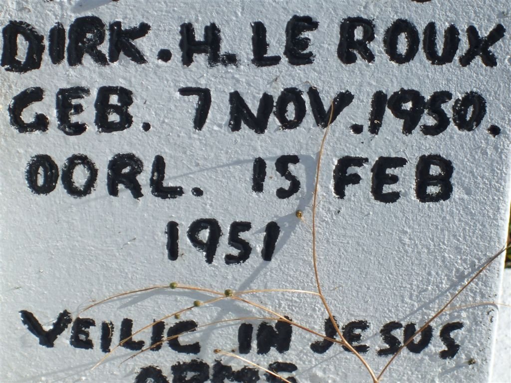 ROUX Dirk H., le 1950-1951