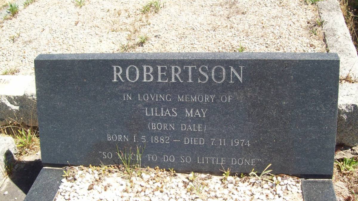 ROBERTSON Lilias May nee DALE 1882-1974