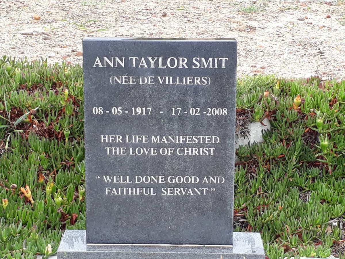 SMIT Ann Taylor nee DE VILLIERS 1917-2008