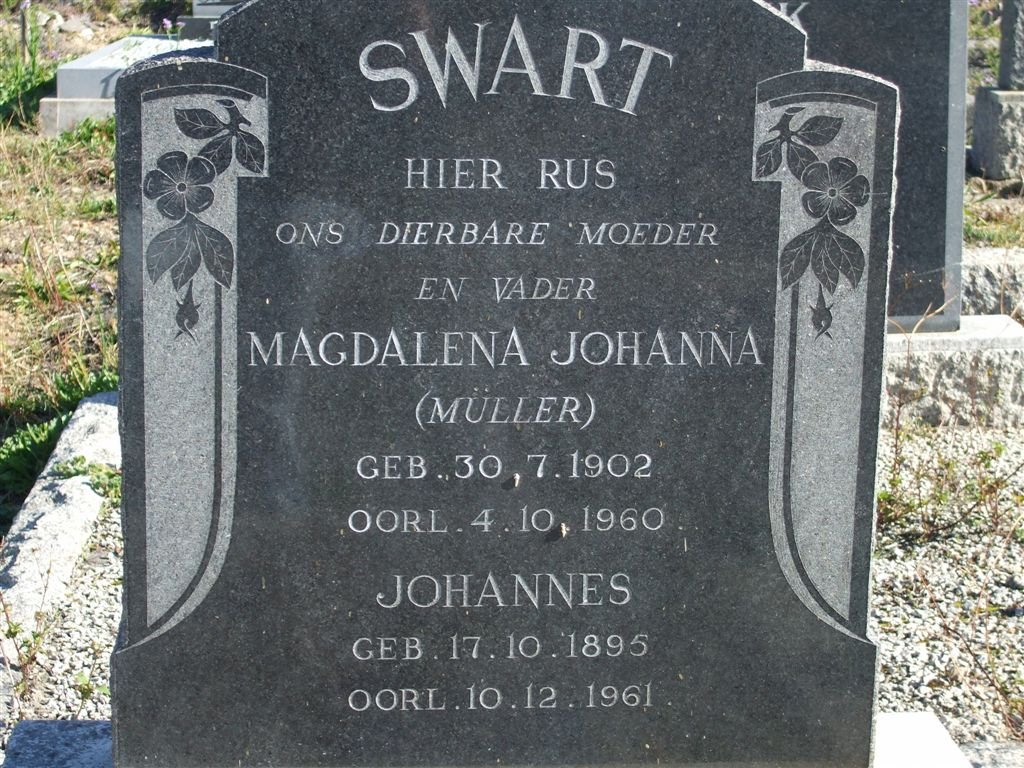 SWART Johannes 1895-1961 &amp; Magdalena Johanna MULLER 1902-1960