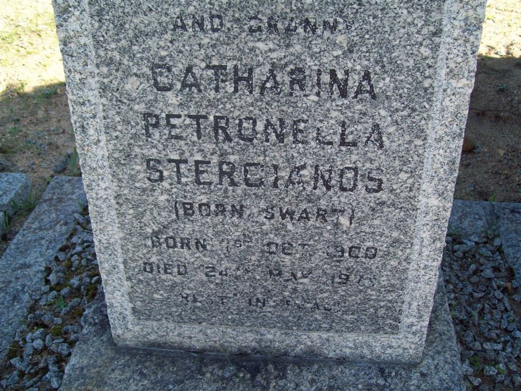 STERGIANOS Catharina Petronella nee SWART 1900-197?